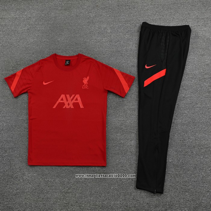 Tuta da Track Liverpool Manica Corta 2021 Rosso